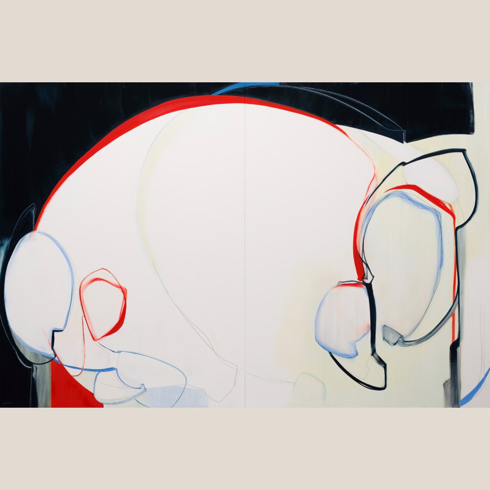 RED INCLUSION (DIPTYCH) by ROSE UMERLIK