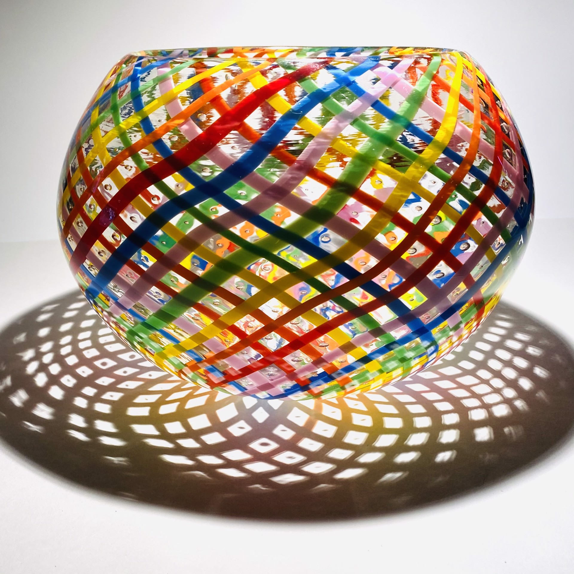 Bowl Multi Color Basket Weave JG20-11 by John Glass