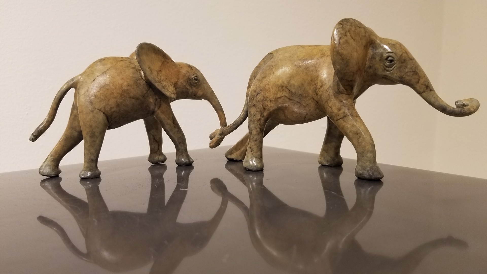 Pair Of Baby Elephants by Brian Arthur (1935-2022)