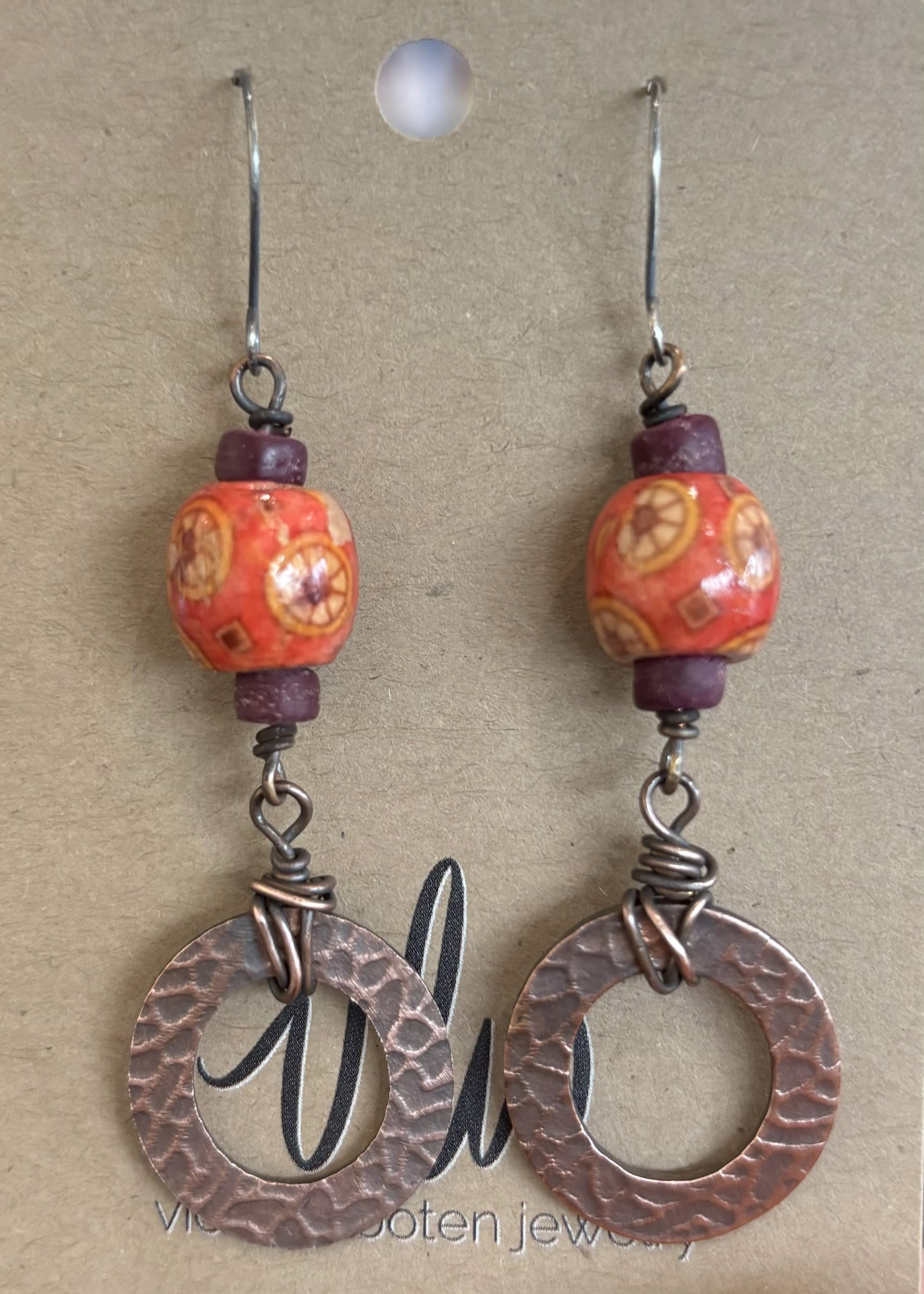 Copper Embossed Metal with Beads 4 by Vickie Wooten
