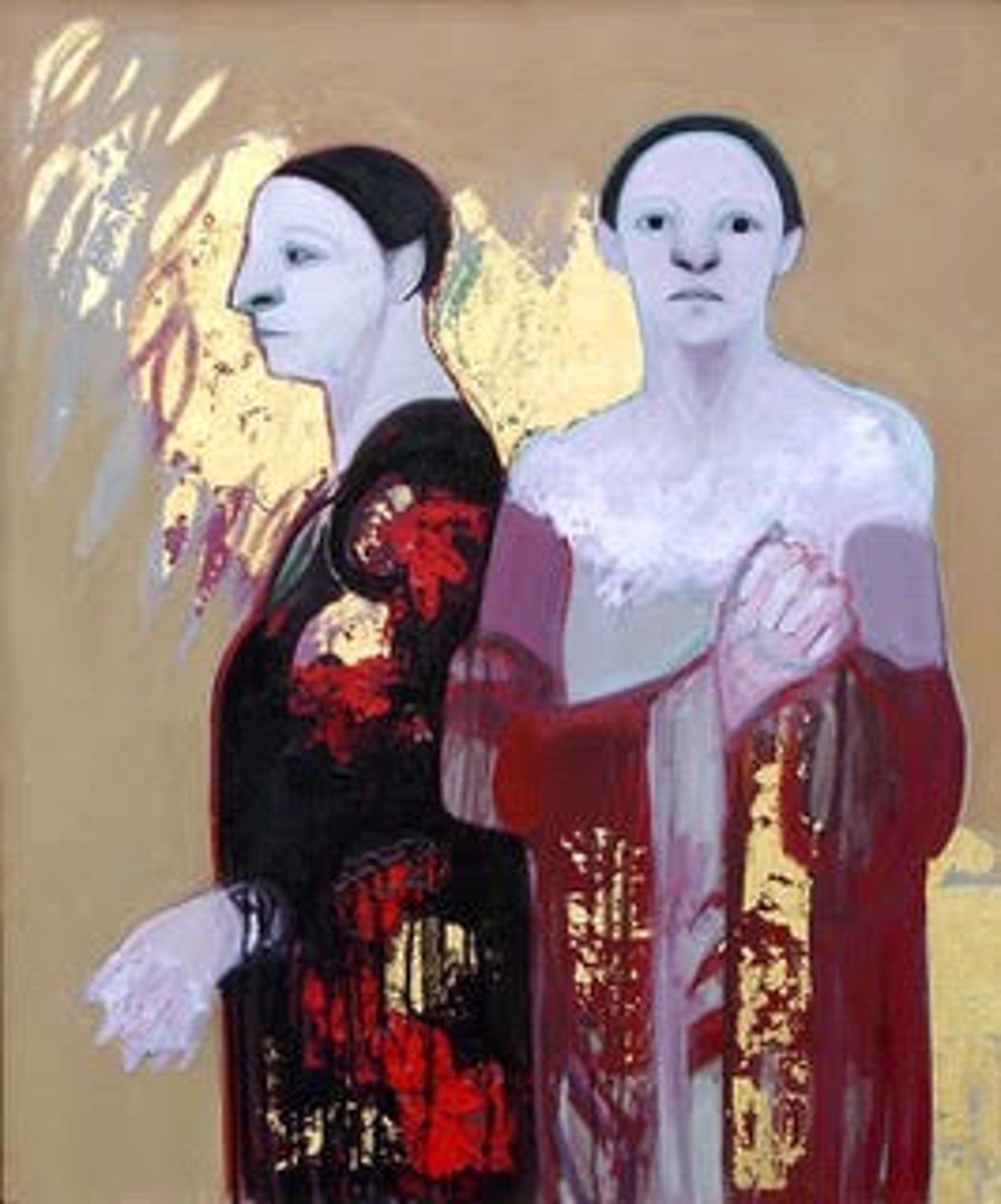 Two Women In Shawls by Selina Trieff