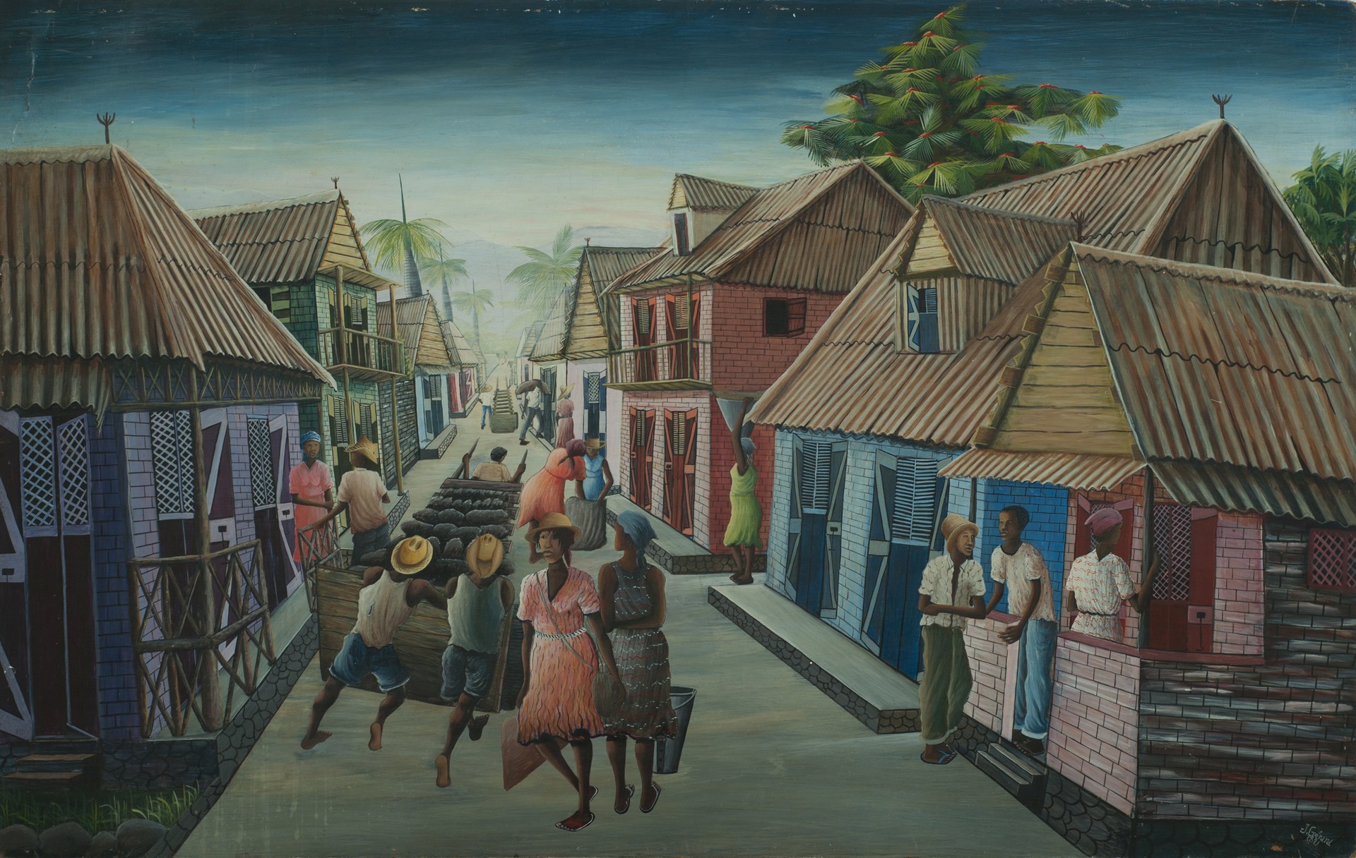 Rural Scene #1-3-96GSN by Jocelyn Gerard (Haitian)