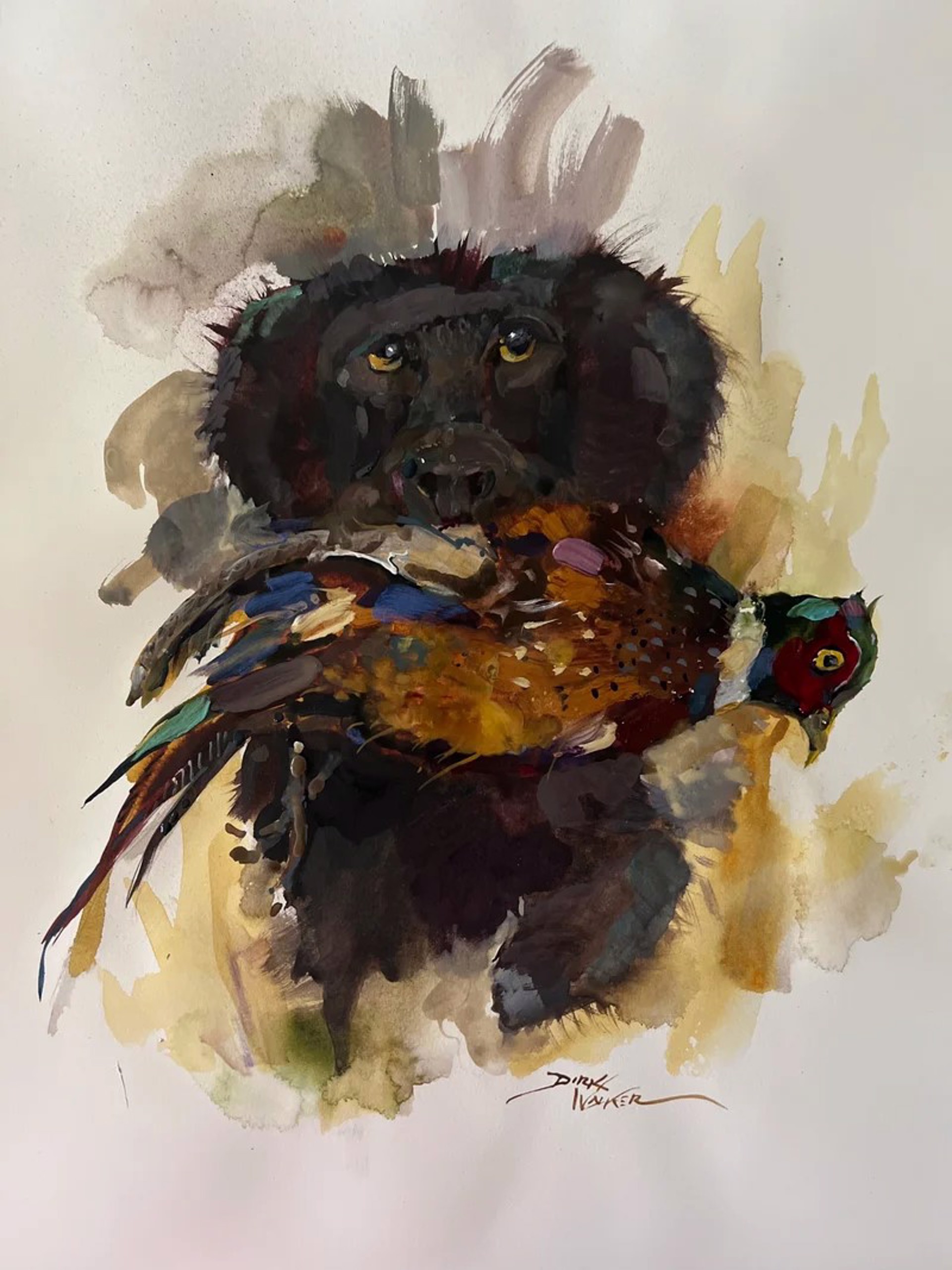 Boykin Spaniel & Pheasant by Dirk Walker
