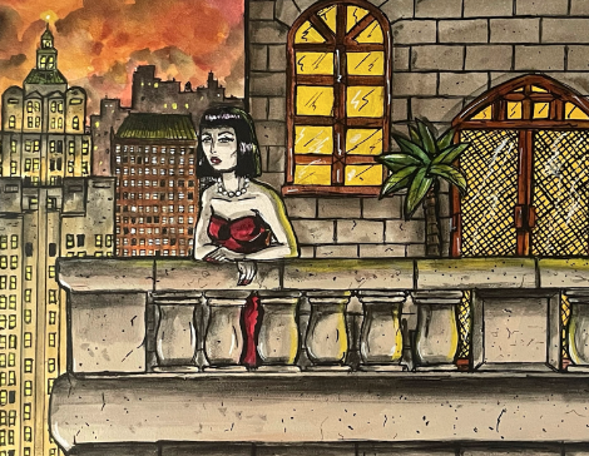 Looking Down on a Metropolis Night by Marina Marchand