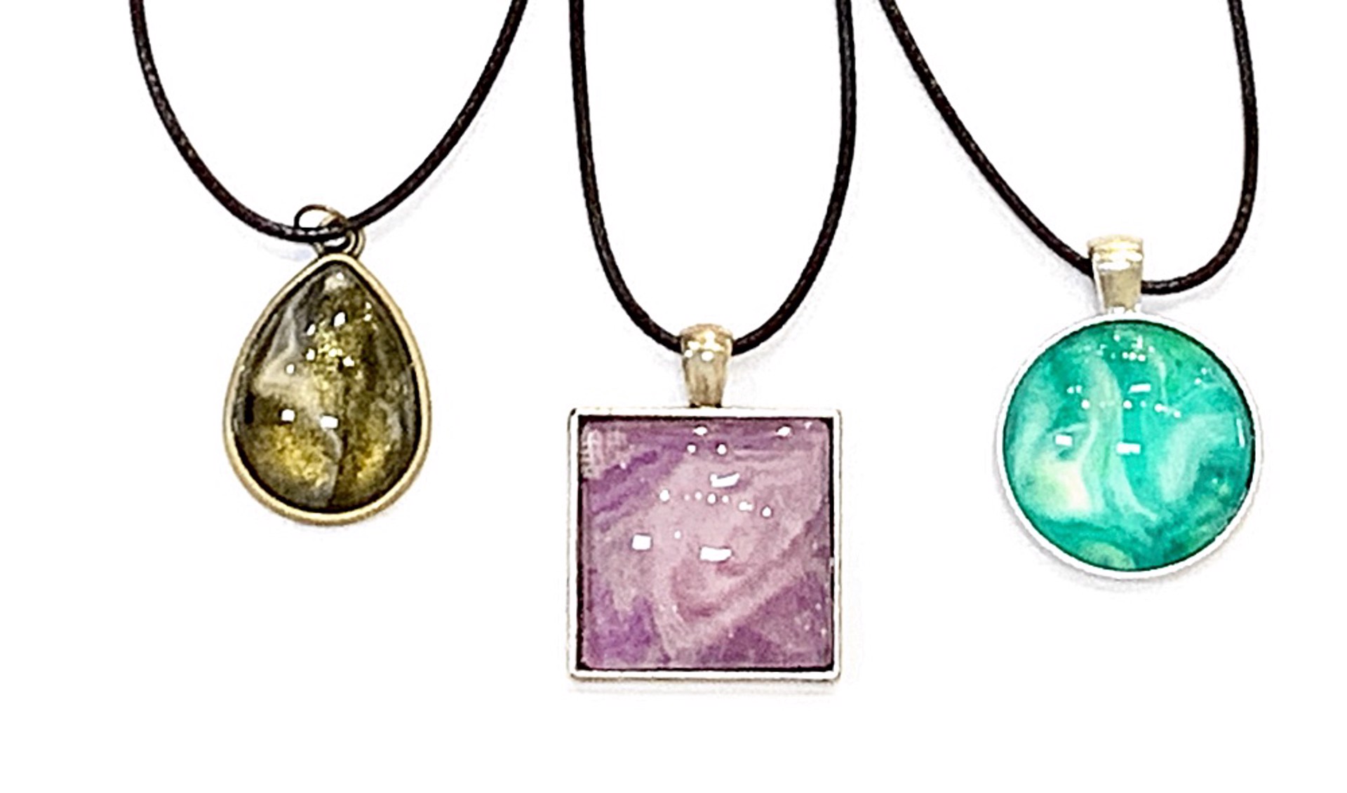 Necklace - Assorted Fluid Art by Victoria Thornton