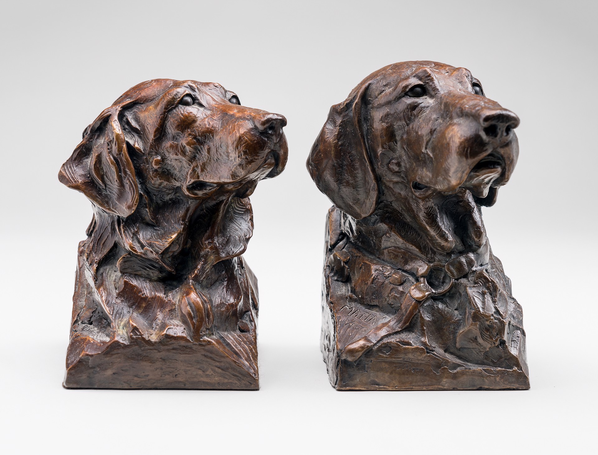 ‘A POINTER’ & ‘A SETTER’ (Book Ends) by Walter Matia