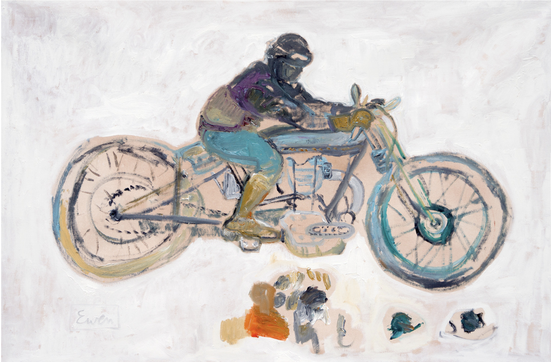 Motorbike Painting by Anne-Louise Ewen