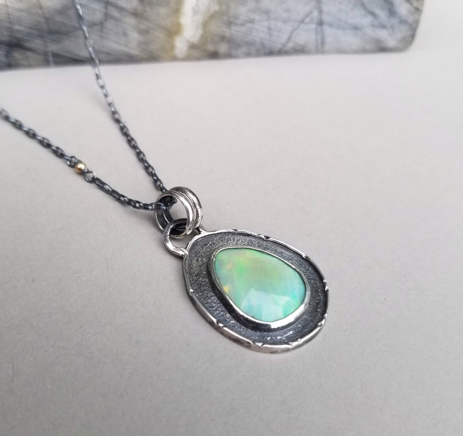 Ethiopian Opal Necklace by Anita Shuler