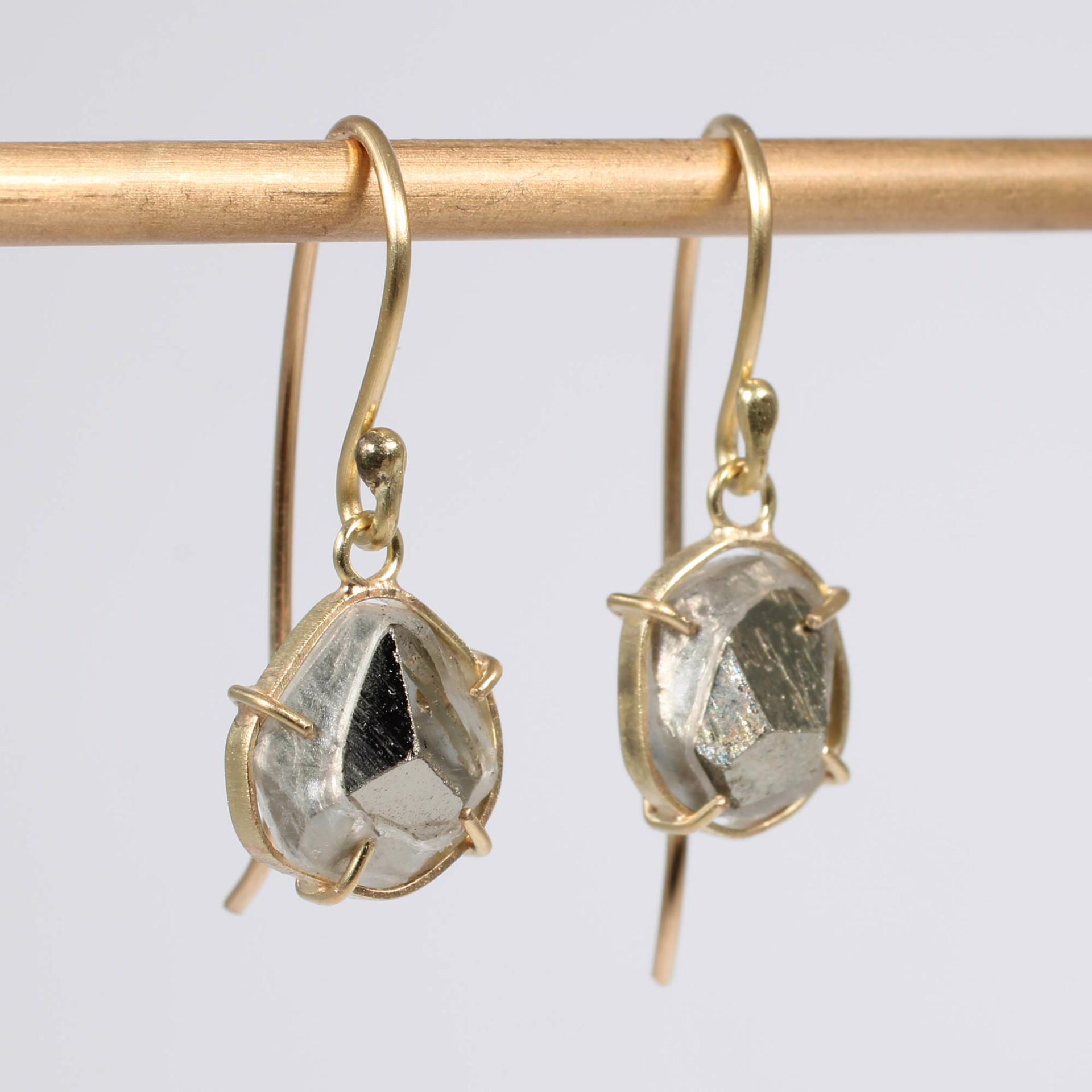Pyrite Crystal Dangle Earrings by Niki Ulehla