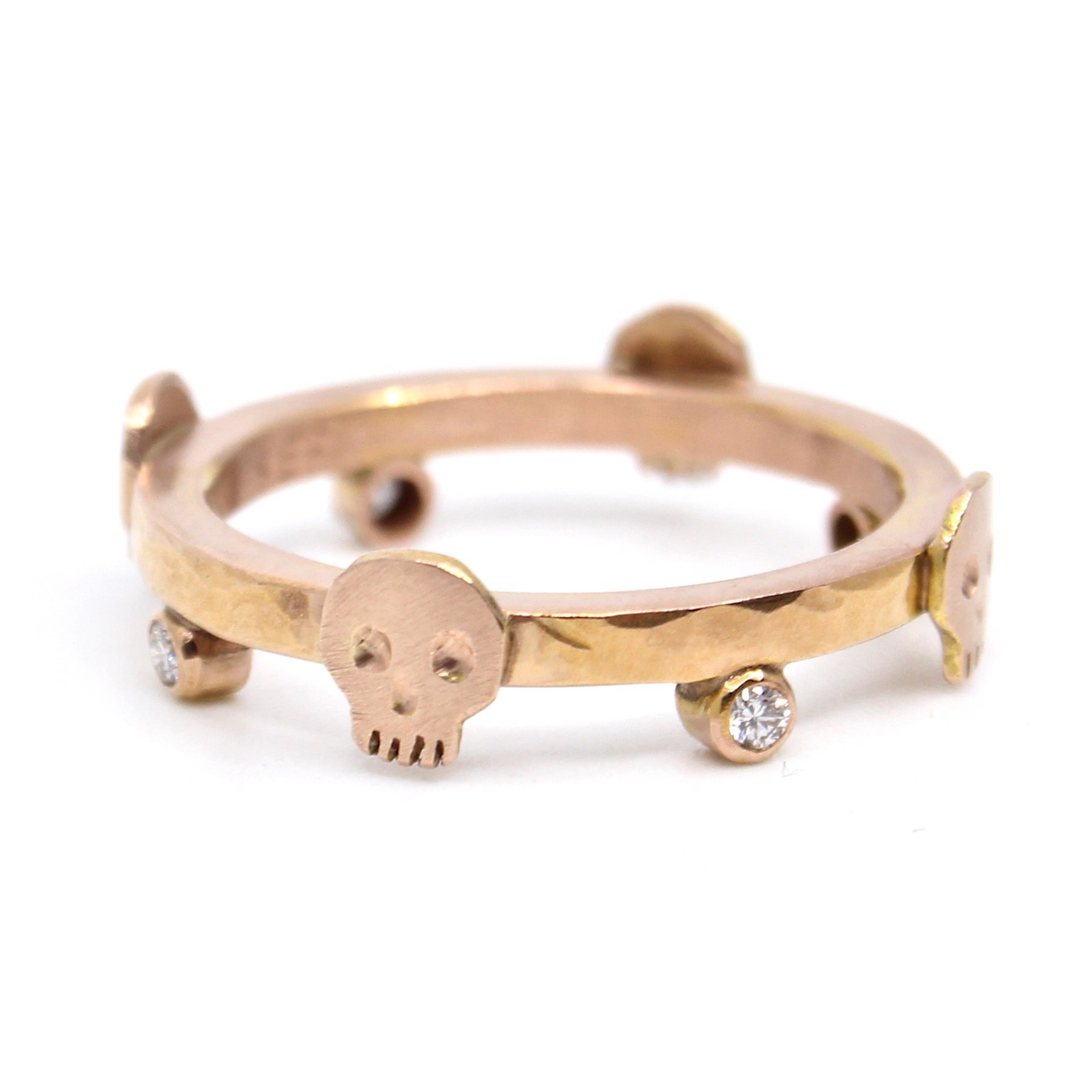 4-Skull Diamond Drop Ring (Size 7) by Susan Elnora