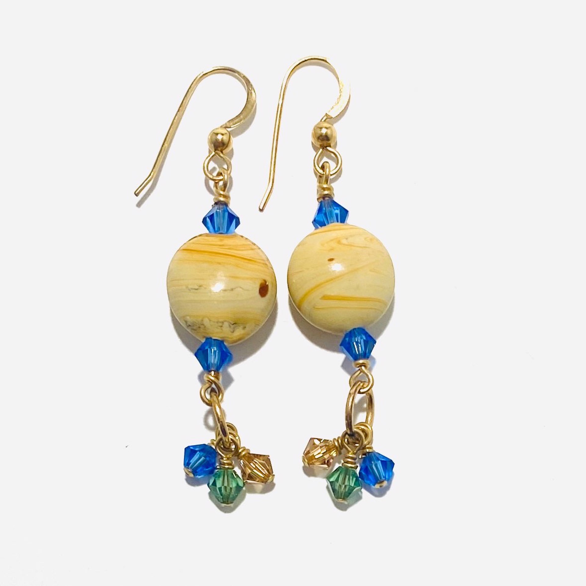 Ceramic Bead and Crystal GF Earrings LR23-42 by Legare Riano
