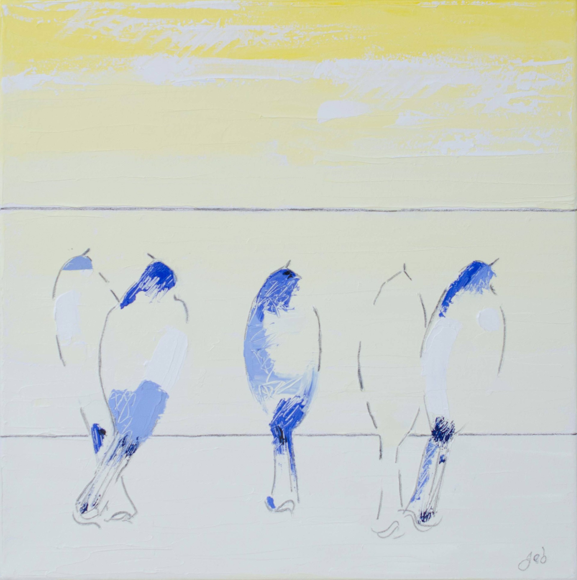 Blue Birds VI by Jebby Potter