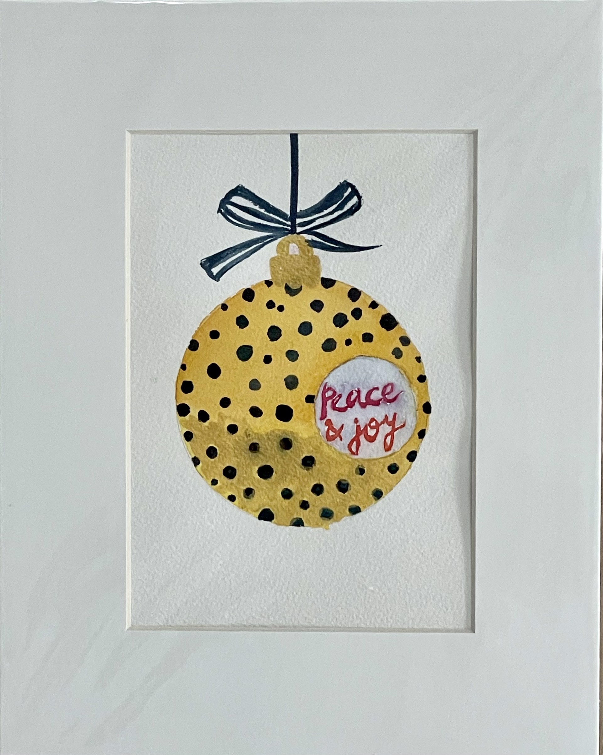 Yellow Peace & Joy Ornament by Veena Raj