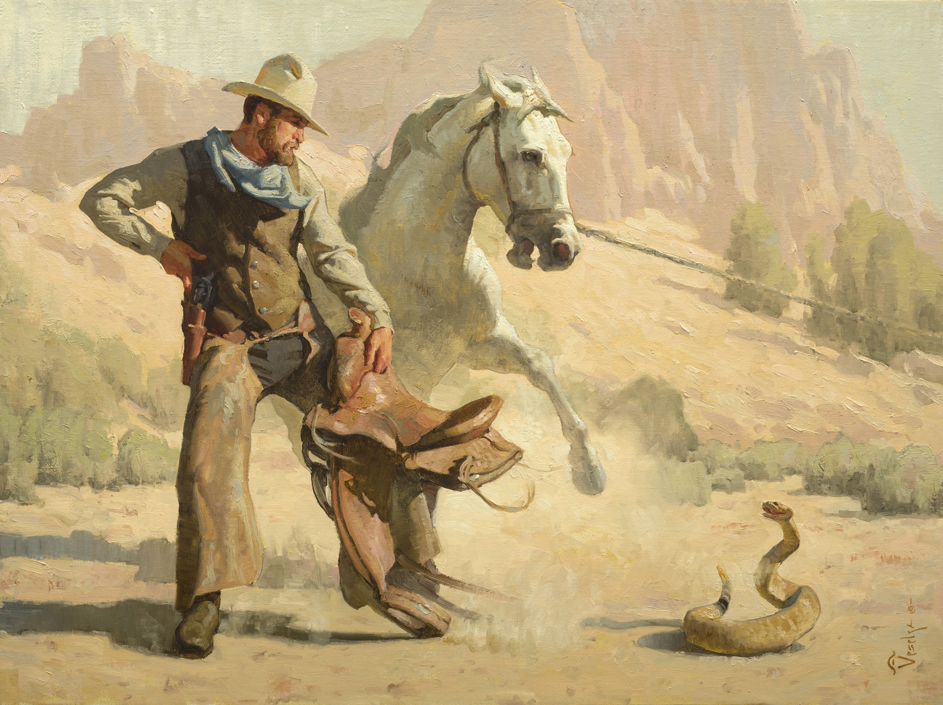 Surprised Rattler by Albin Veselka
