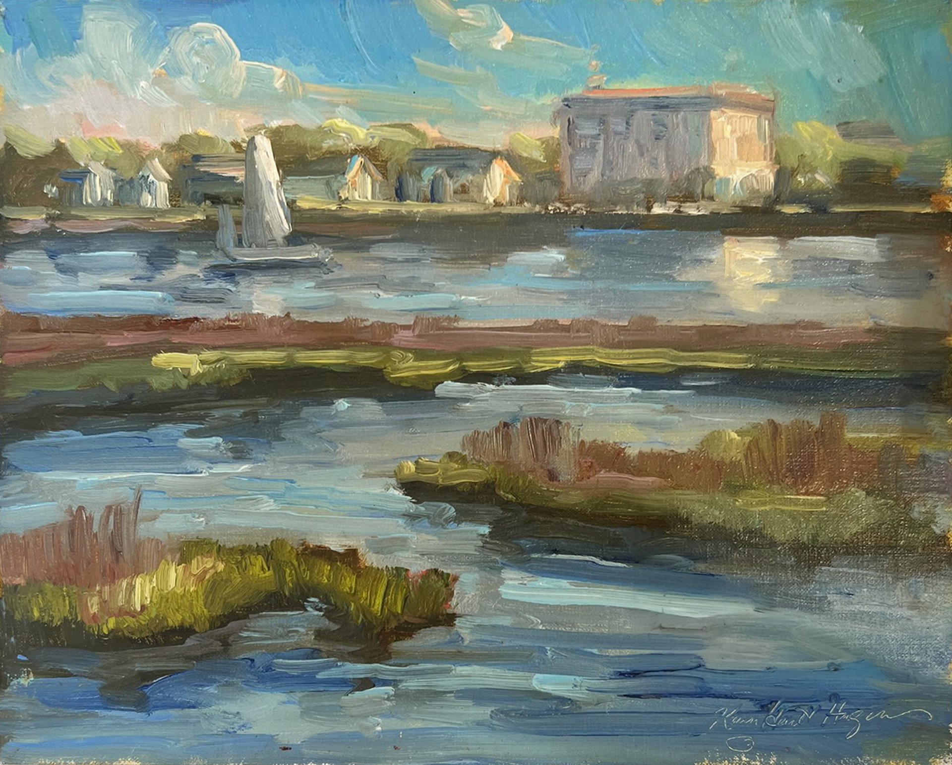 "Charleston Harbor" original oil painting by Karen Hewitt Hagan