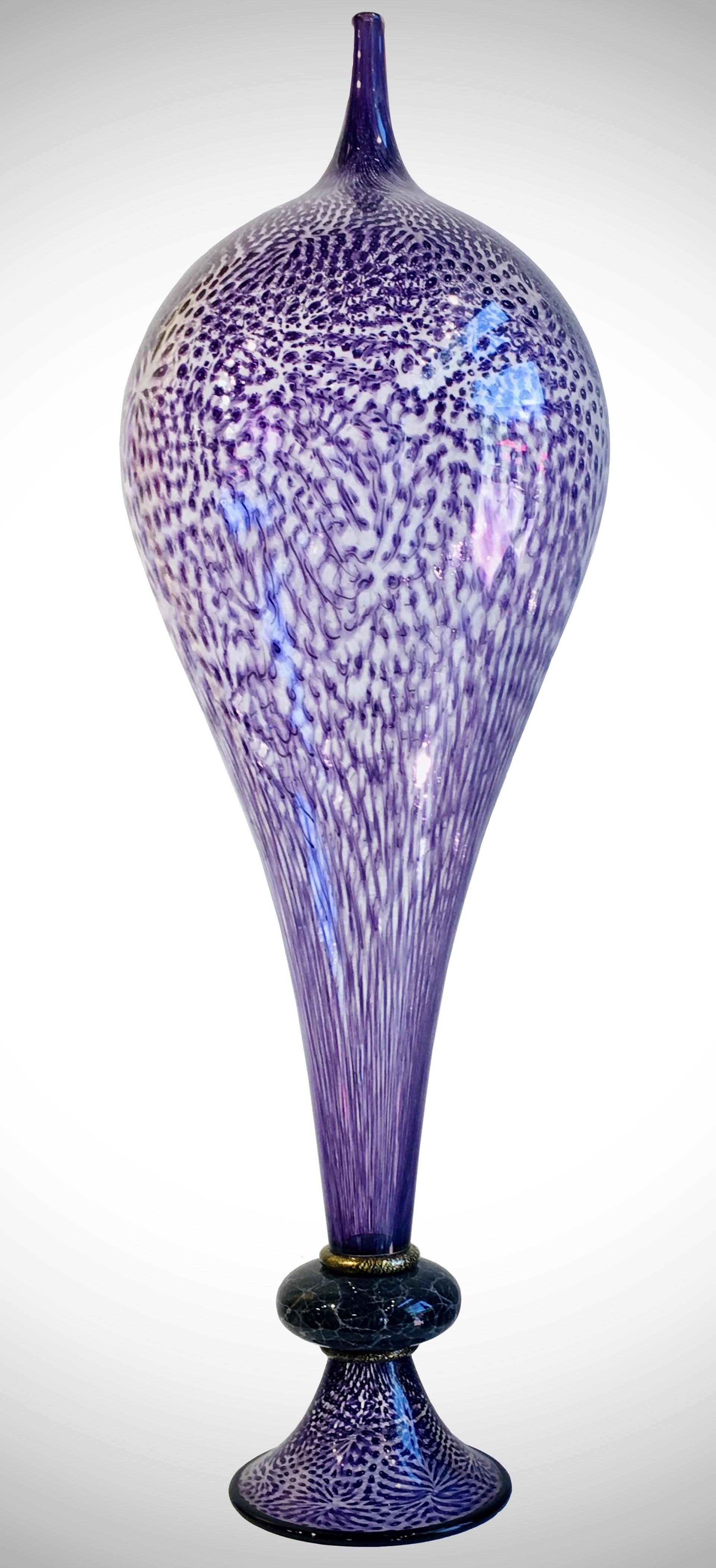 Royal Splash Vase 35 x 8.5 by PIEPER GLASS