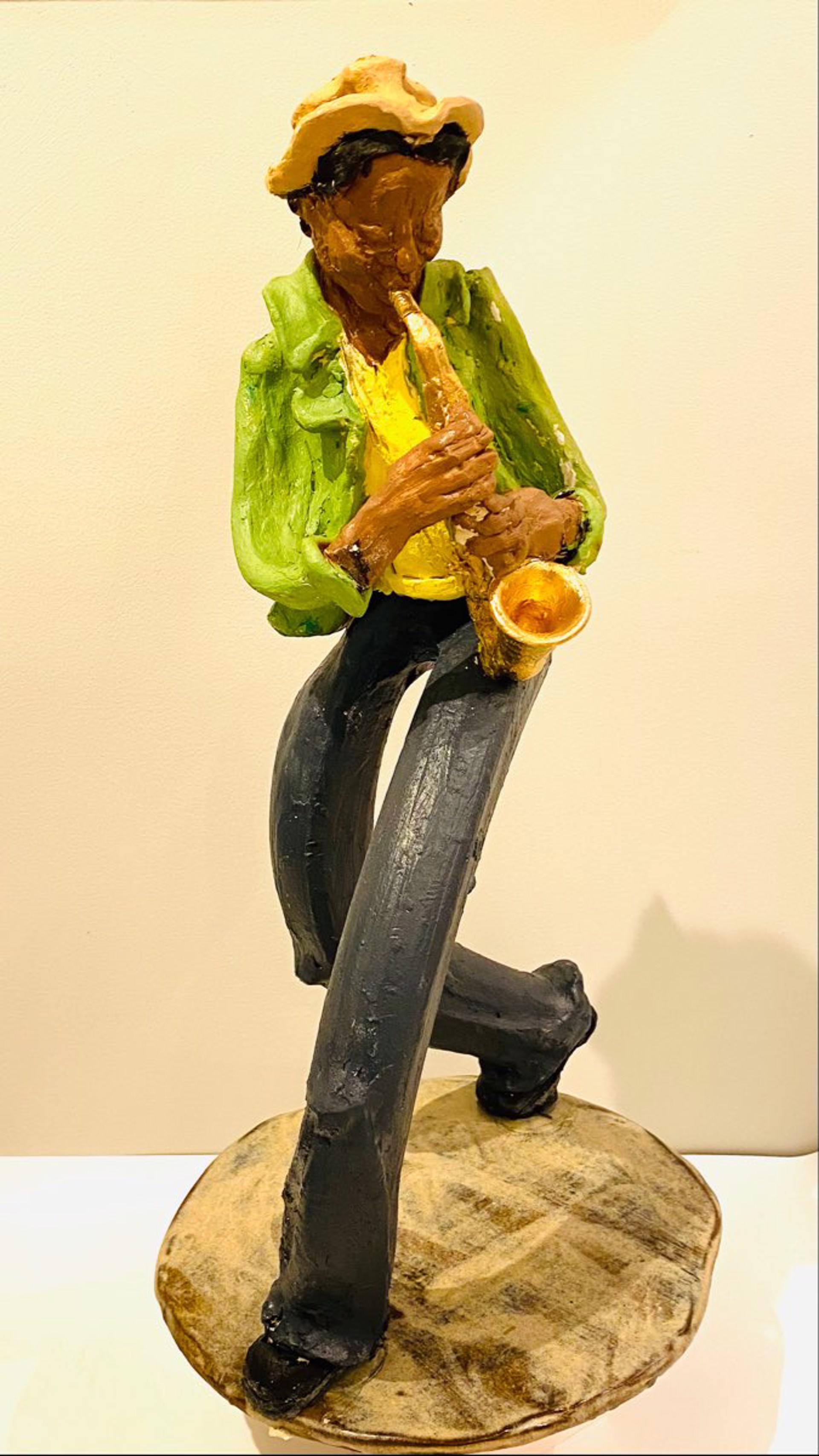 Gullah Saxaphone Musician II Sculpture by Kate Krause