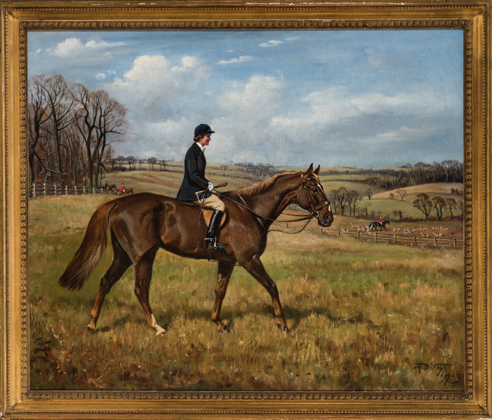 Jane Fowler Bassett Hunting with the Elkridge-Hartford Hunt by Franklin Brooke Voss