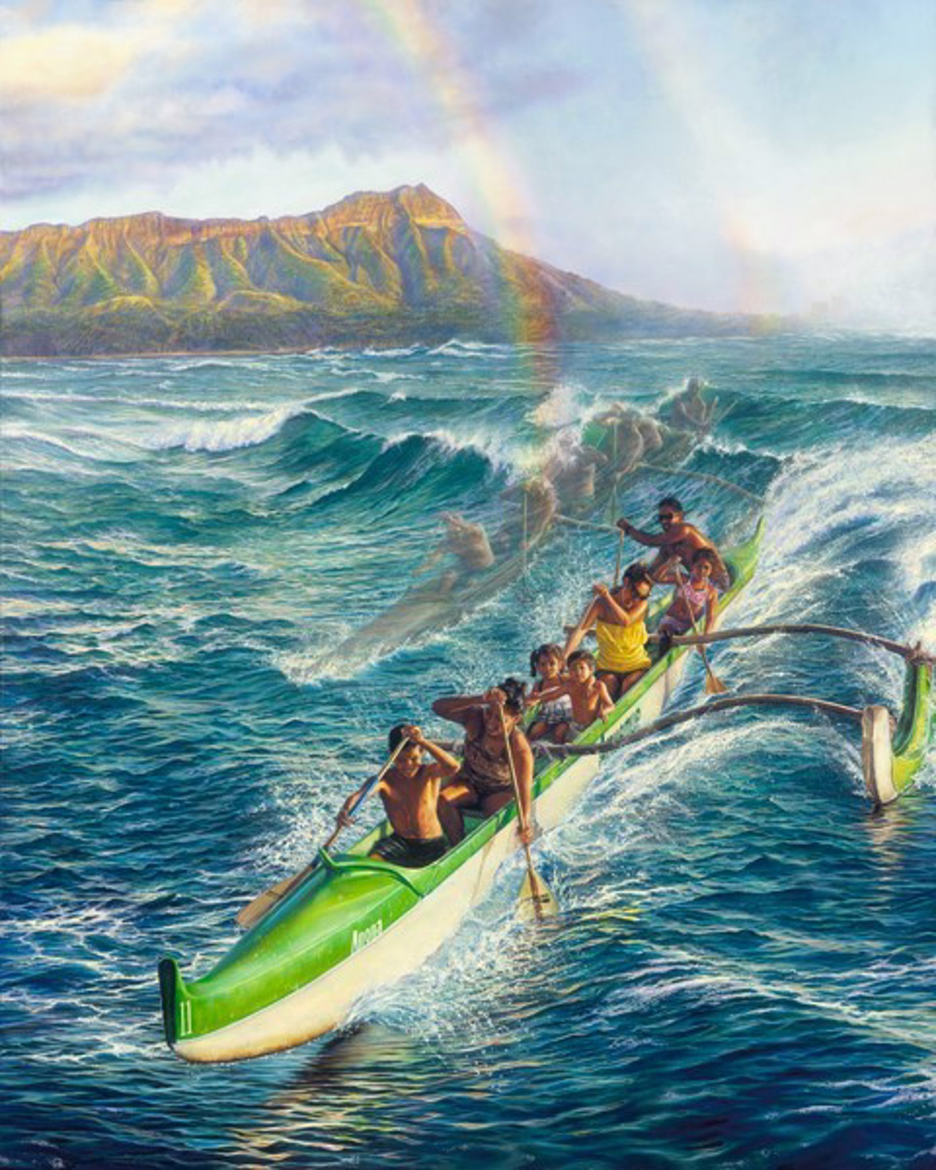 Ke`ano`ano O Ke `Anuenue (Surfing Canoes) Ike Ho`omaopopo #13 by Leohone Magno