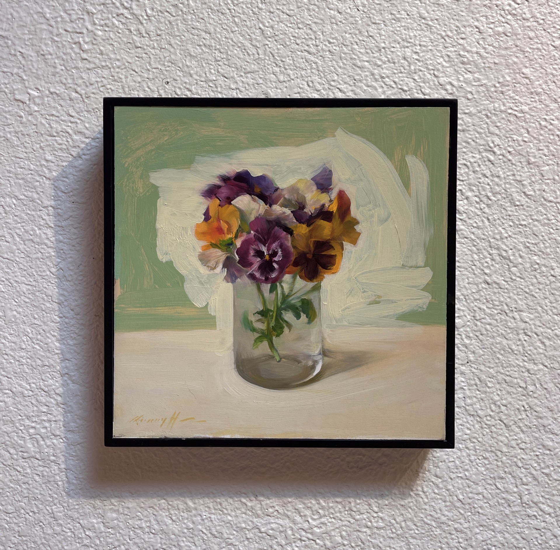 Glass of Pansies by Quang Ho