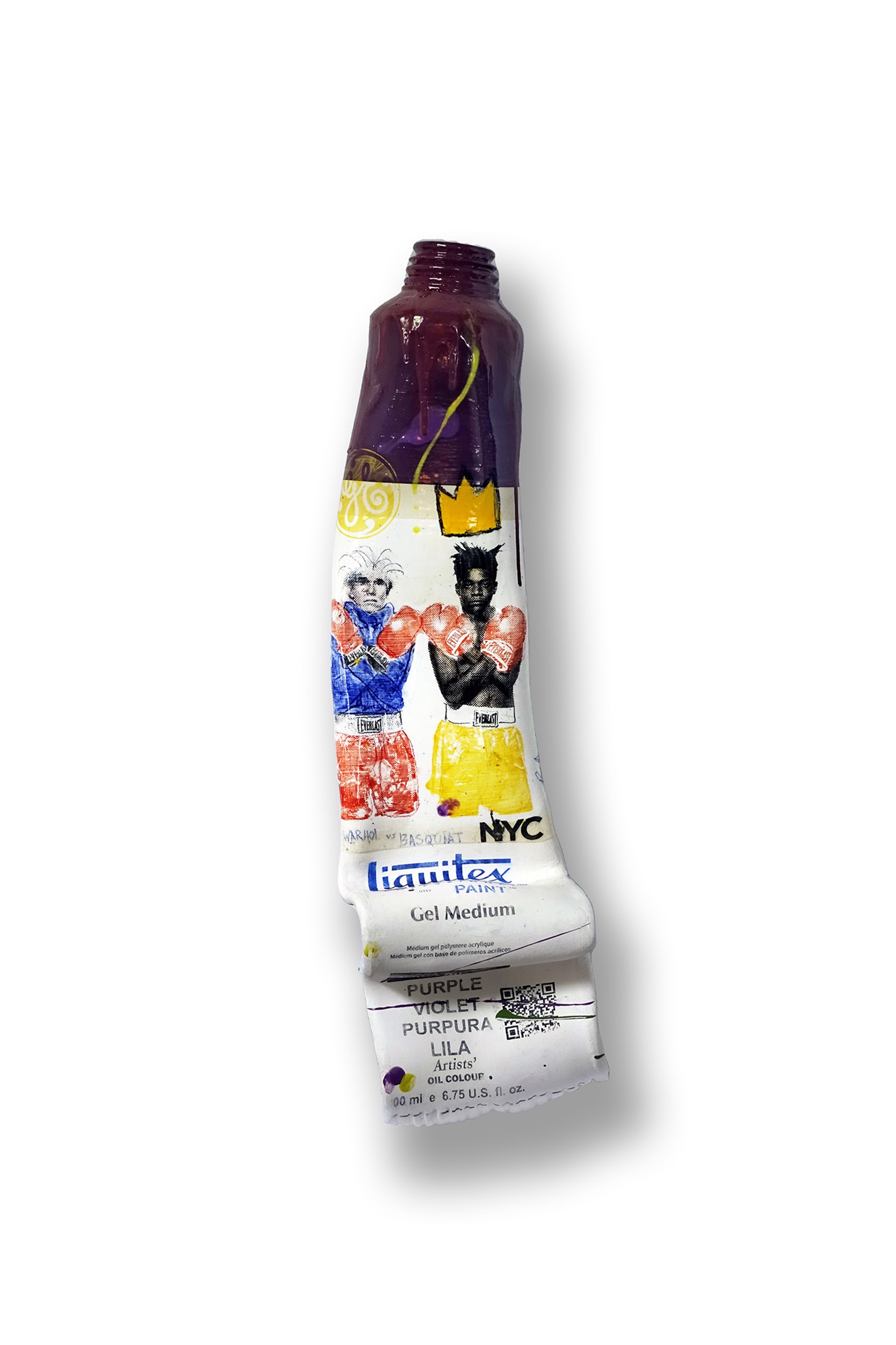 Basquiat and Warhol Purple Paint Tube by Ray Gross
