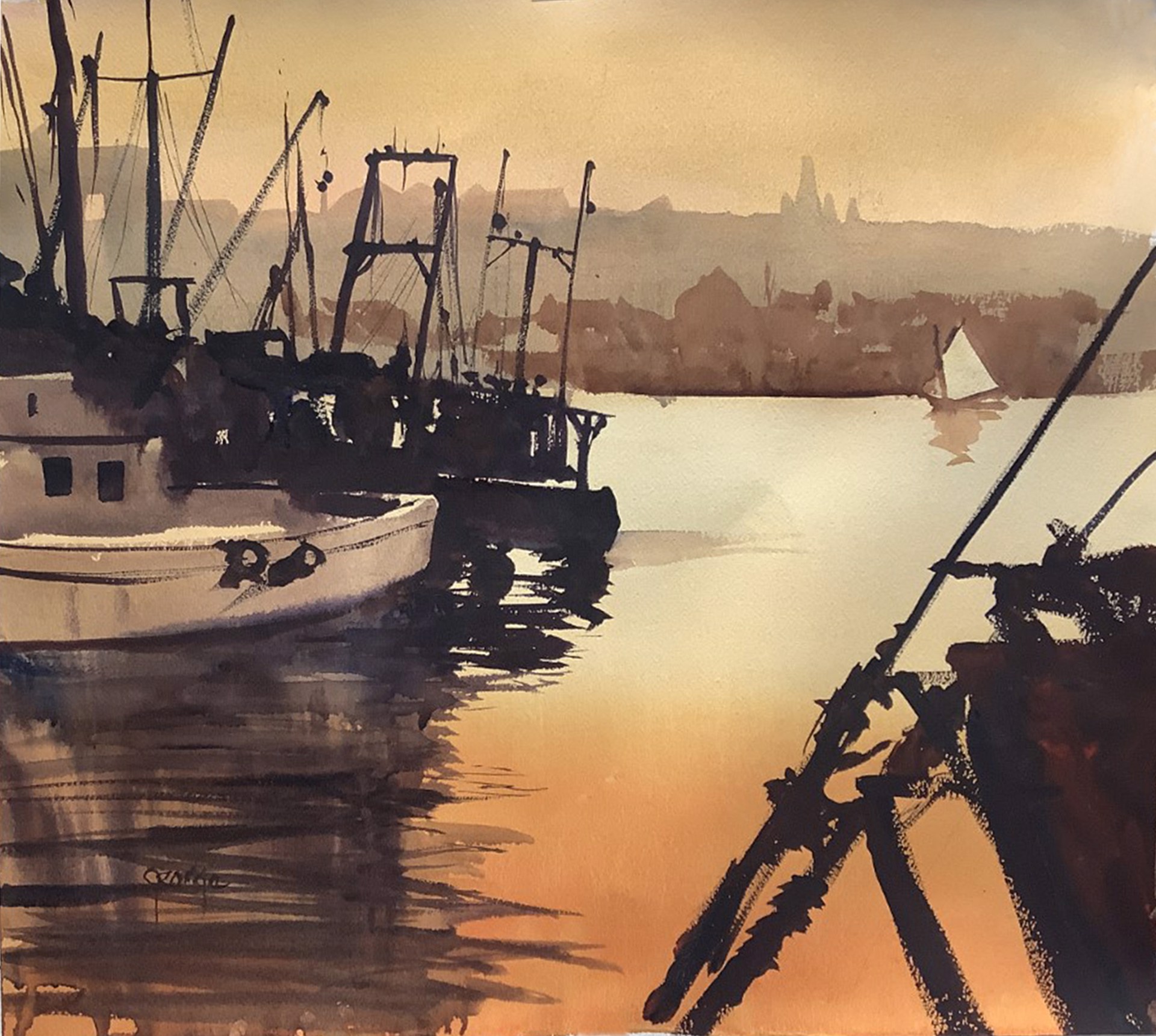 Sunset Sail - Gloucester Harbor by Paul George