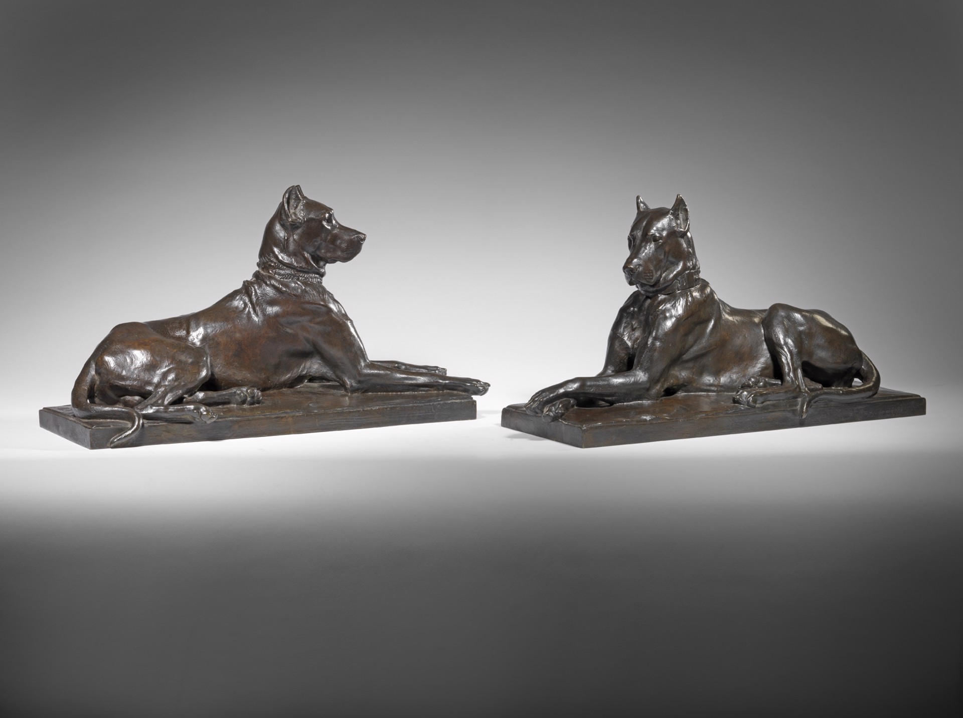 Pair of Great Danes, Large by Georges Gardet