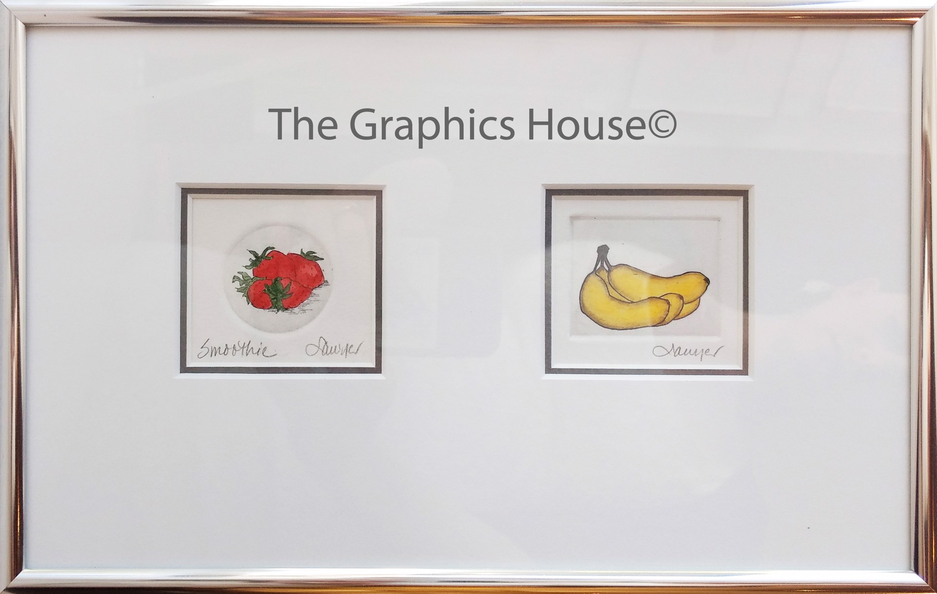 Strawberries and Bananas (framed) by Anne Sawyer