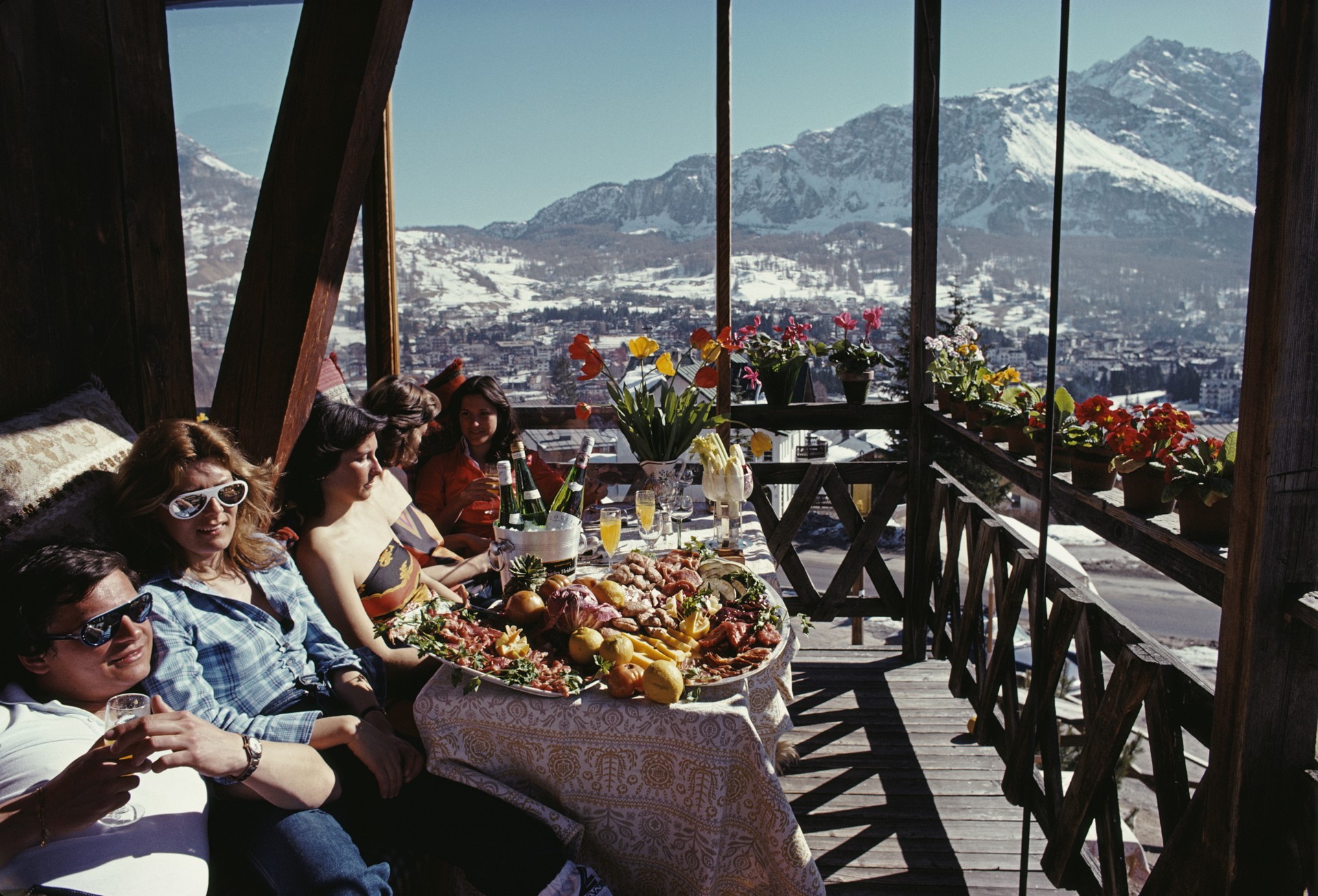 Catching The Sun In Cortina by Slim Aarons