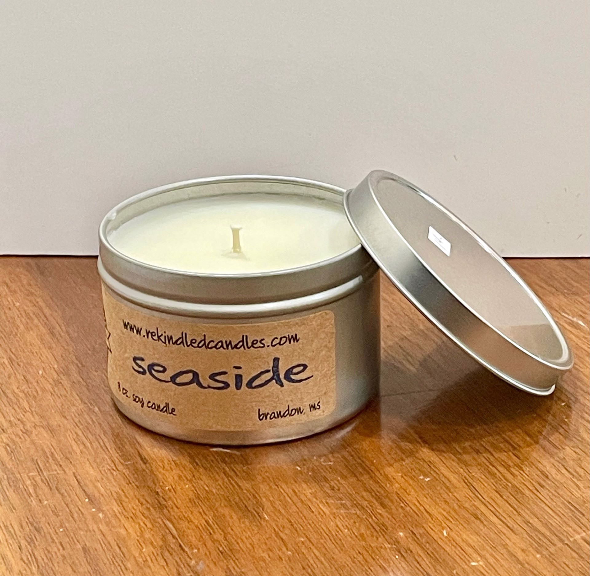 Seaside Candle Tin by re-kindled candle company