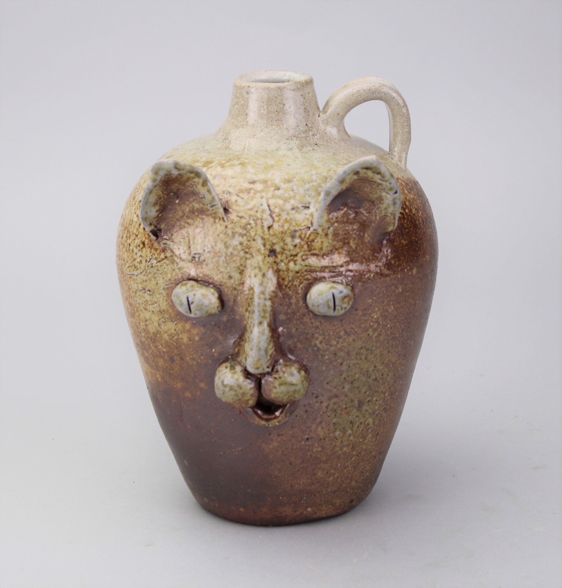 Cat Face Jug by R&B Pottery