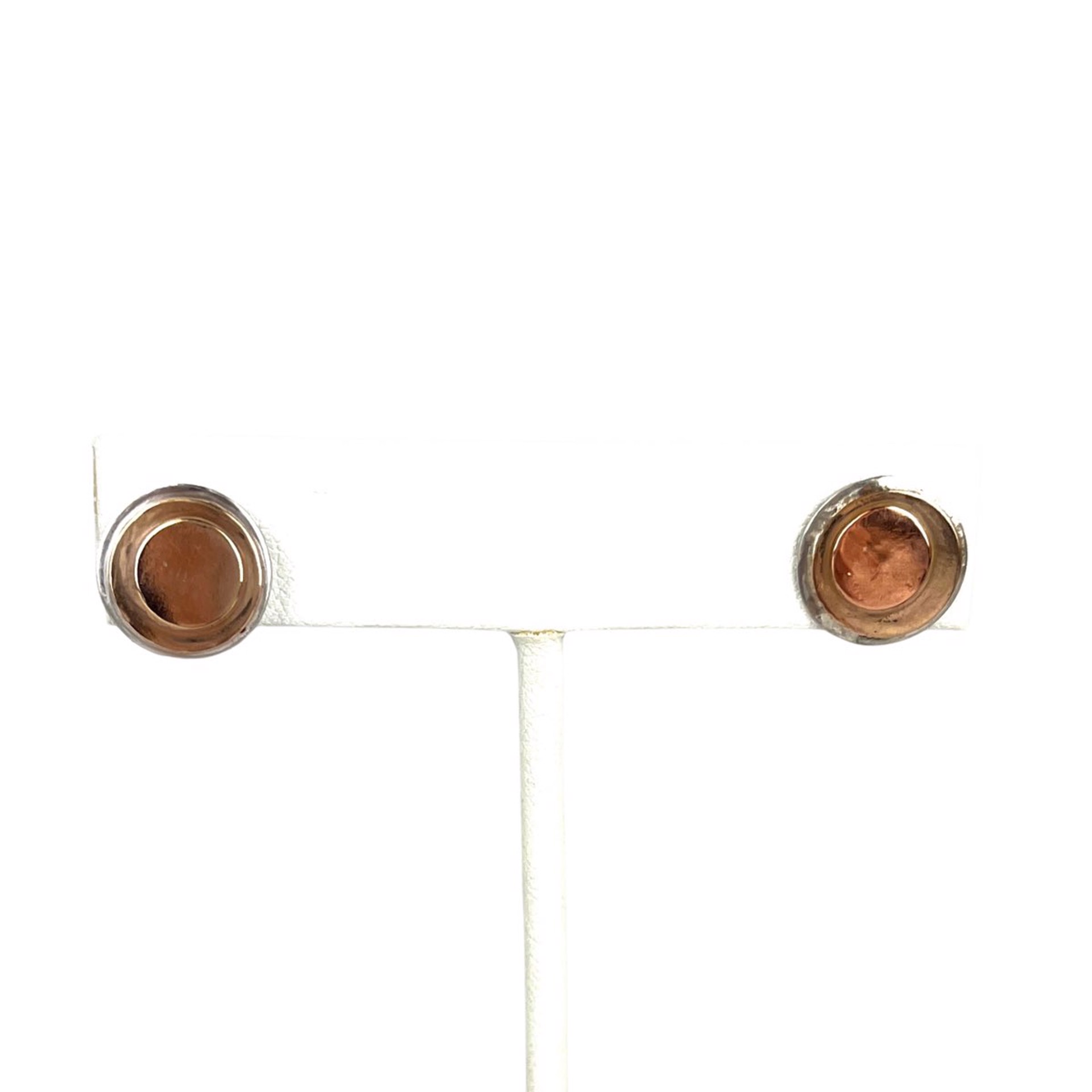 Sterling Silver, 14KGF and Rose Gold Stud Earrings by Nola Smodic