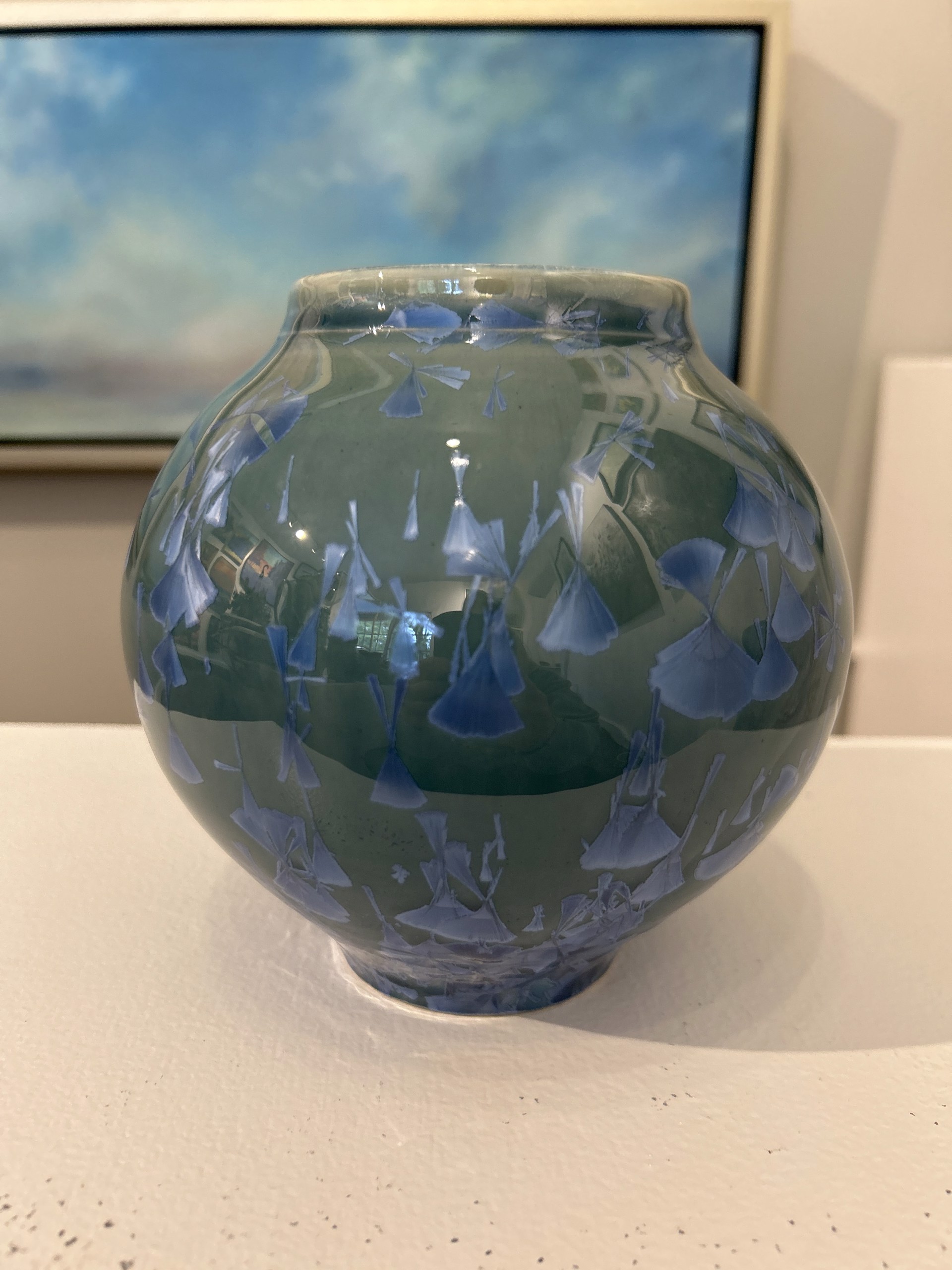 Moon Vase Stl Blue by Robert Morris | Synchronicity Art Gallery