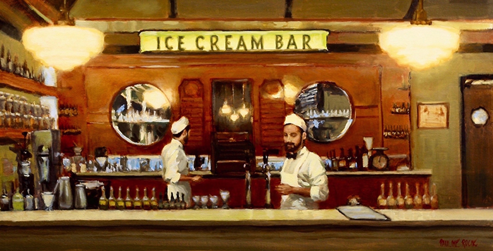 Servers at the Ice Cream Bar by Pauline Roche
