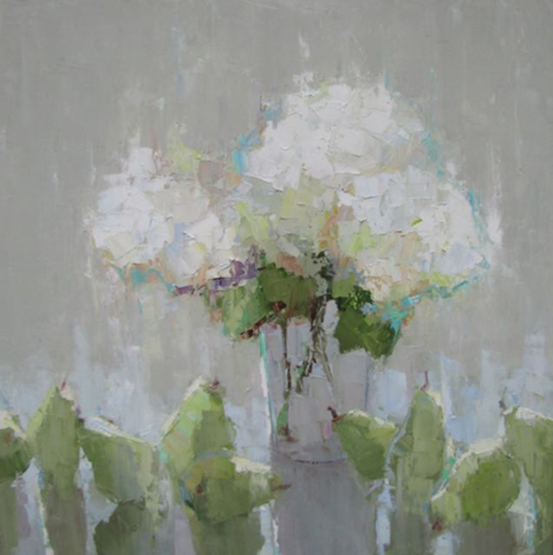 Hydrangeas and Pears by Barbara Flowers