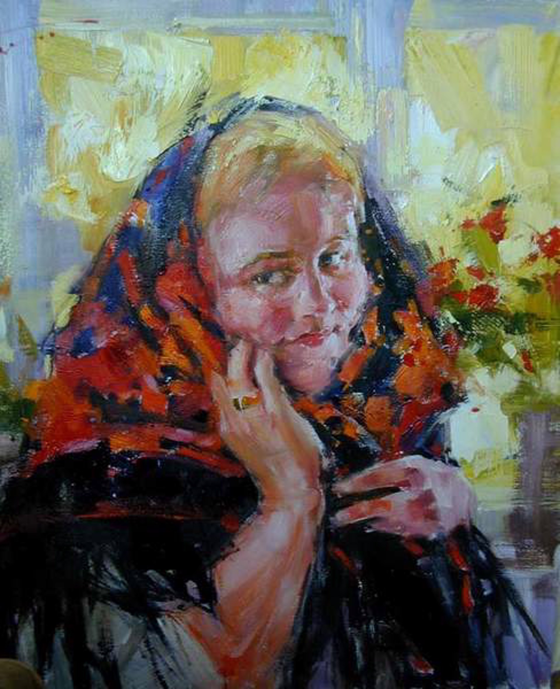 Portrait with a Scarf by Yana Golubyatnikova