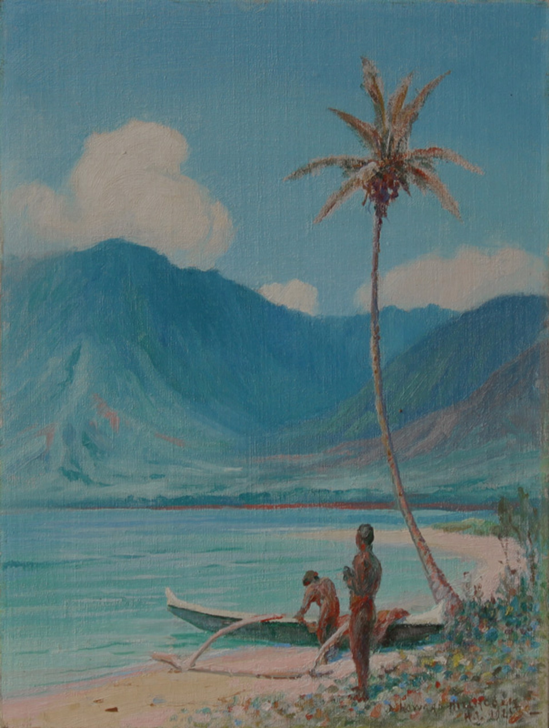 On the Beach, Leeward Oahu by D. Howard Hitchcock