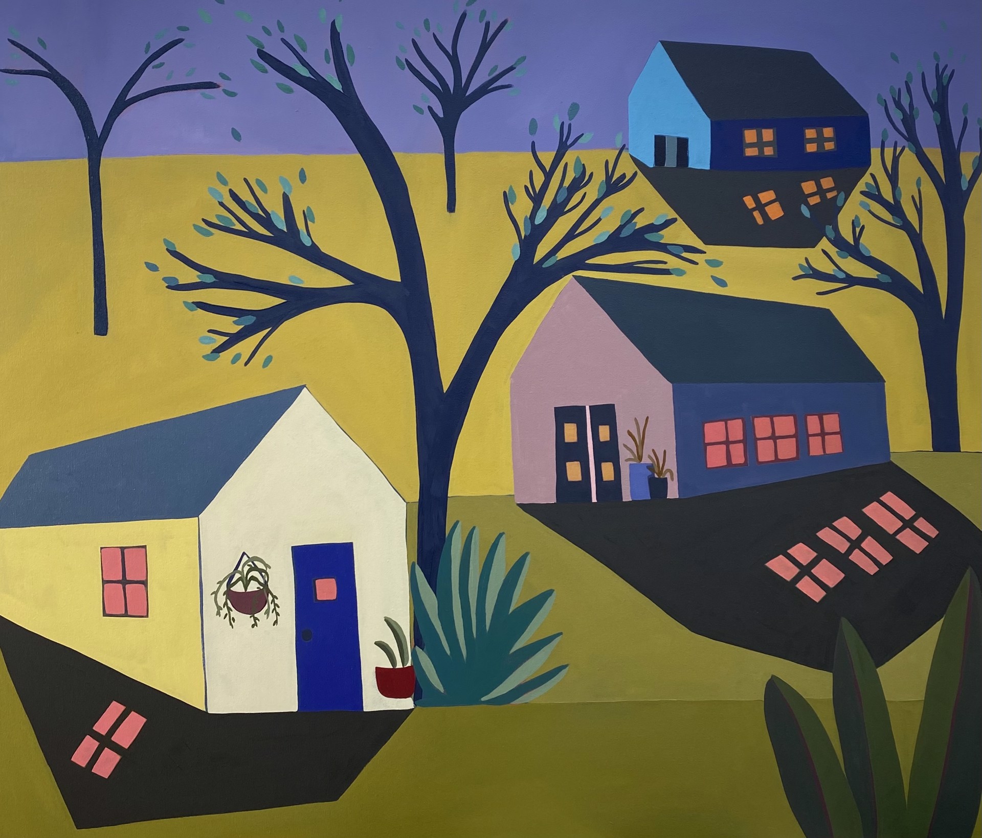 Three Houses with trees by Sage Tucker - Ketcham
