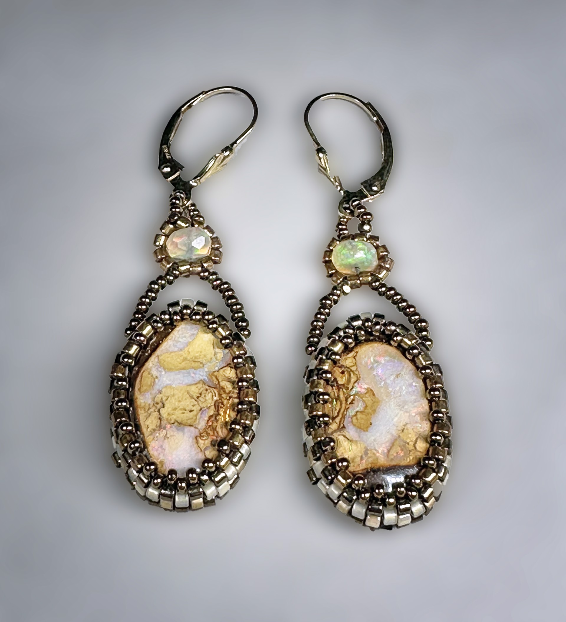 Koroit Boulder Opal Earrings by Nina Vidal
