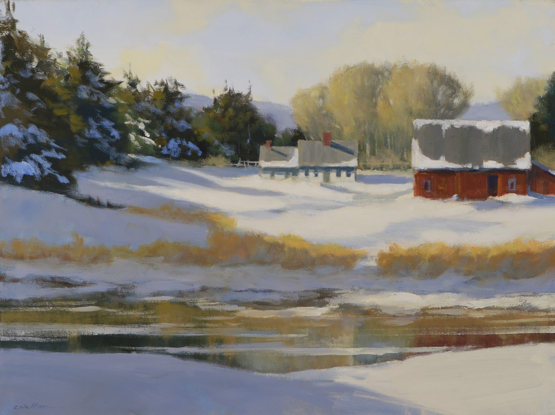 Farm Reflections in Winter  by Carolyn Walton