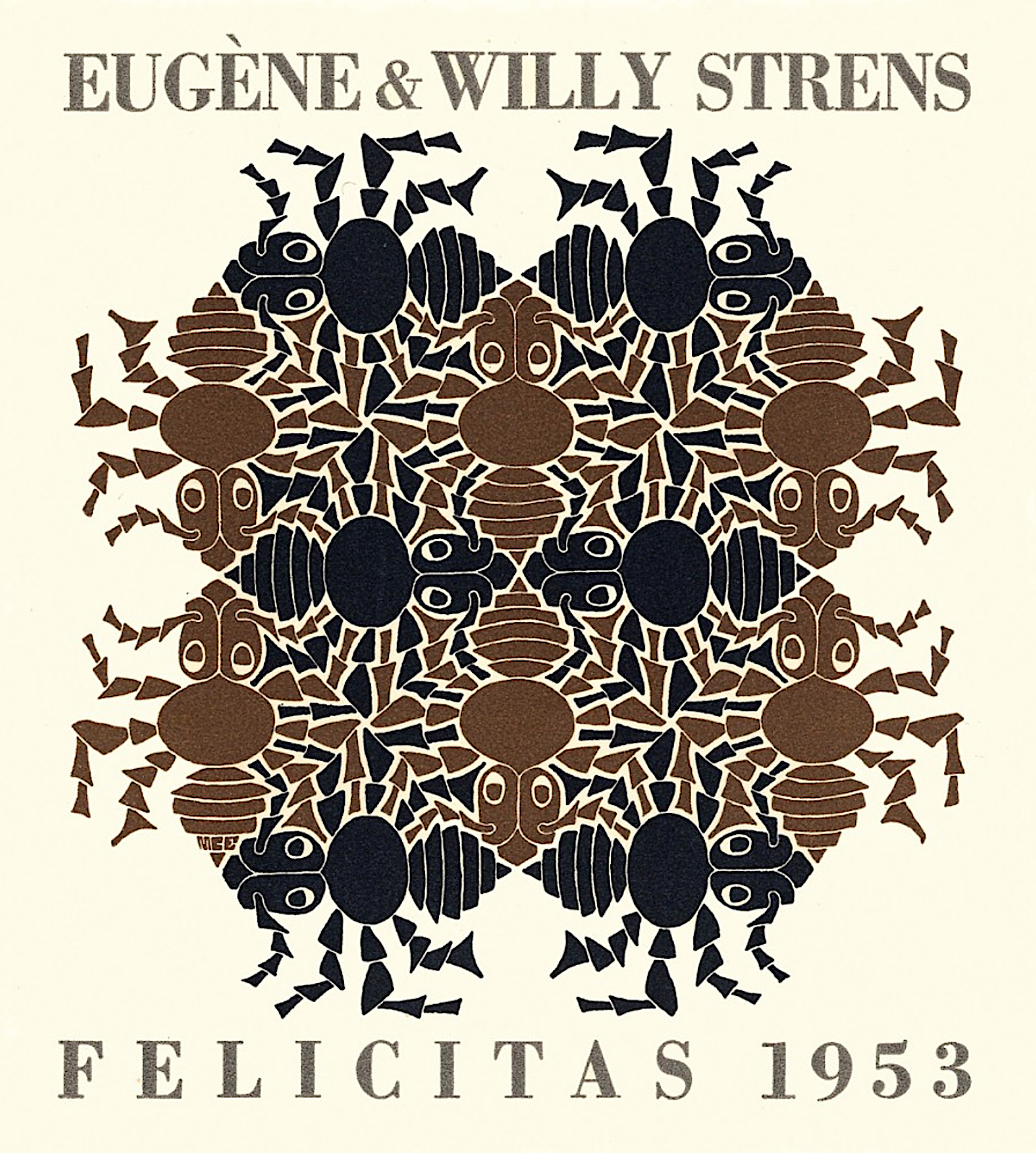 Earth - Strens New Year's Greeting Card (Ants) by M.C. Escher