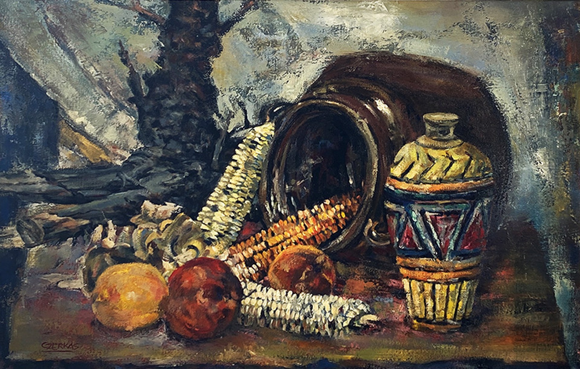 Bowls and Corn by Victor Czerkas
