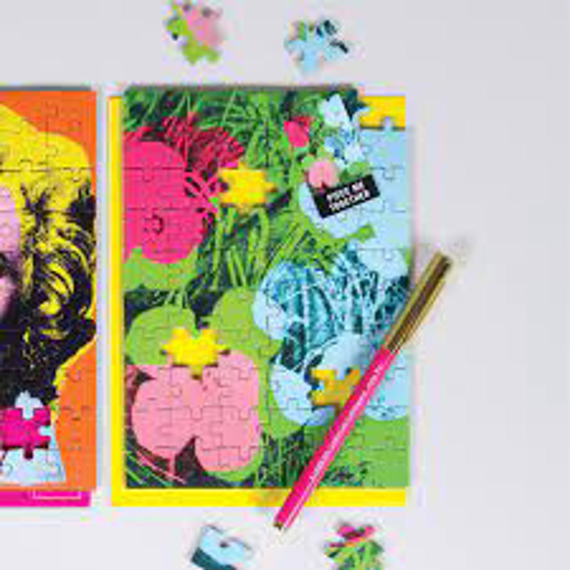 Andy Warhol Flowers Greeting Card Puzzle by Andy Warhol