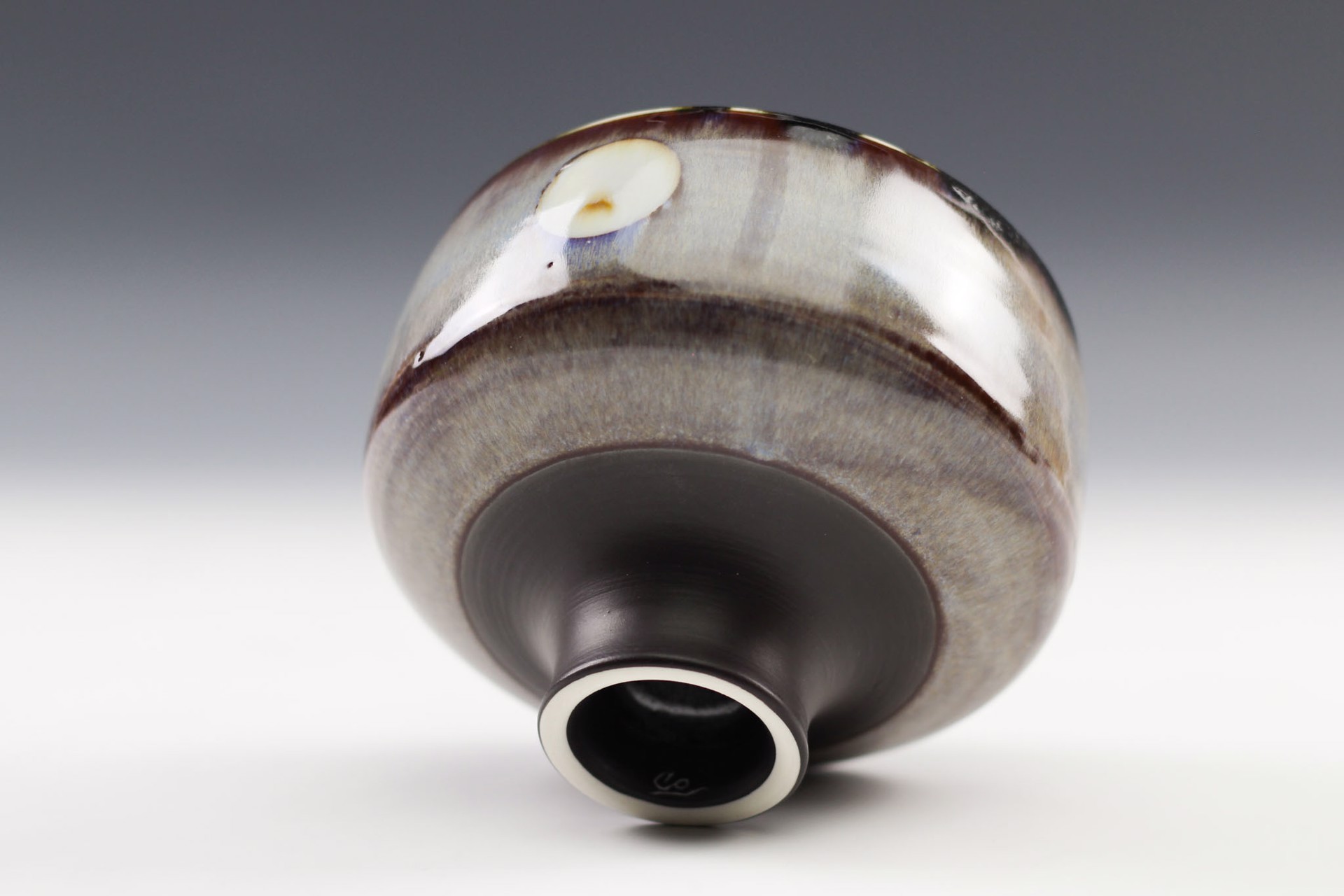 Lavender Tea Bowl with Dot by Charlie Olson