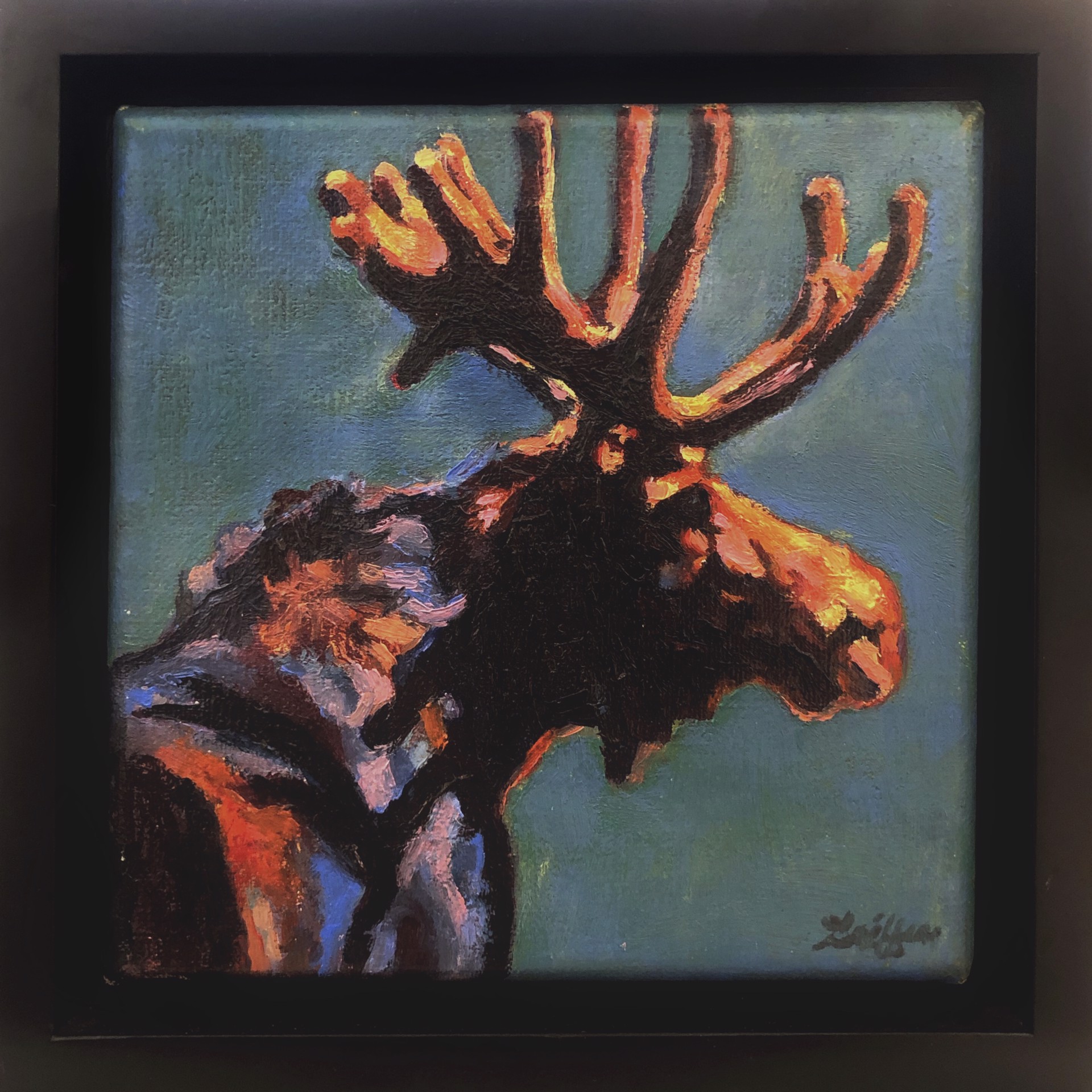 A Contemporary Painting Of A Bull Moose With Colorful Touches By Patricia Griffin Available At Gallery Wild