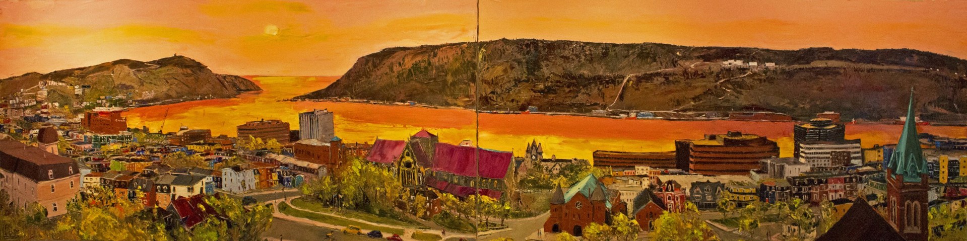 Harbour and City by Peter Lewis