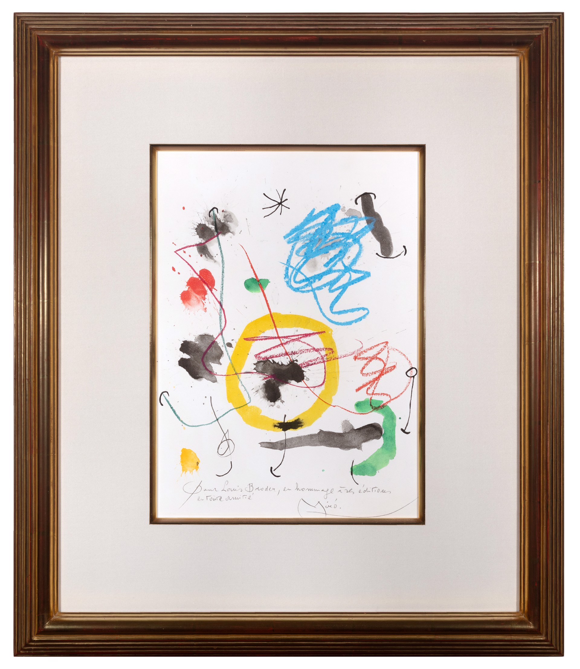 Untitled (For Louis Broder... In all friendship, Miro) by Joan Miró