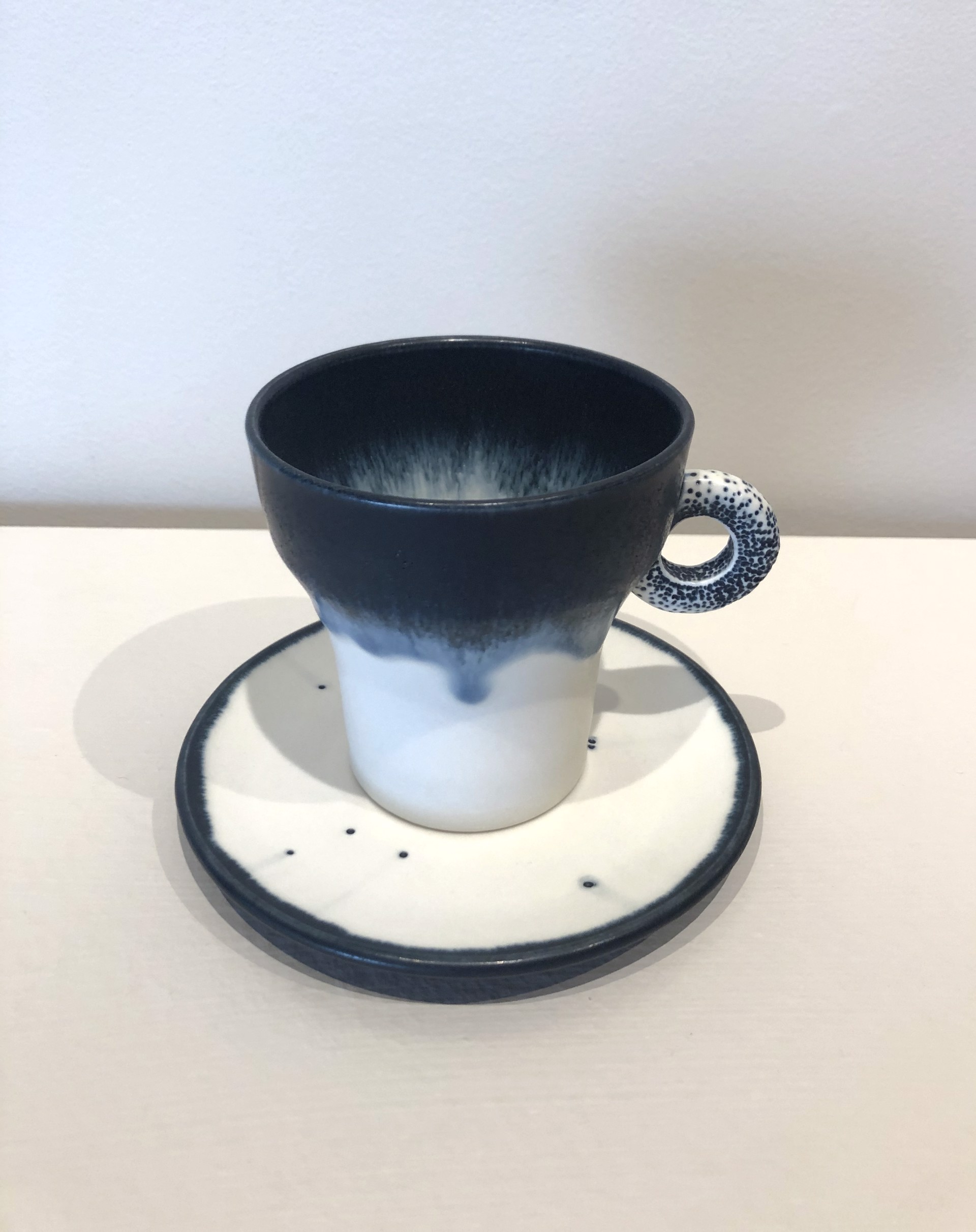 Halo + Marks: Tall Cappuccino Cup + Saucer Set by Désirée Petty
