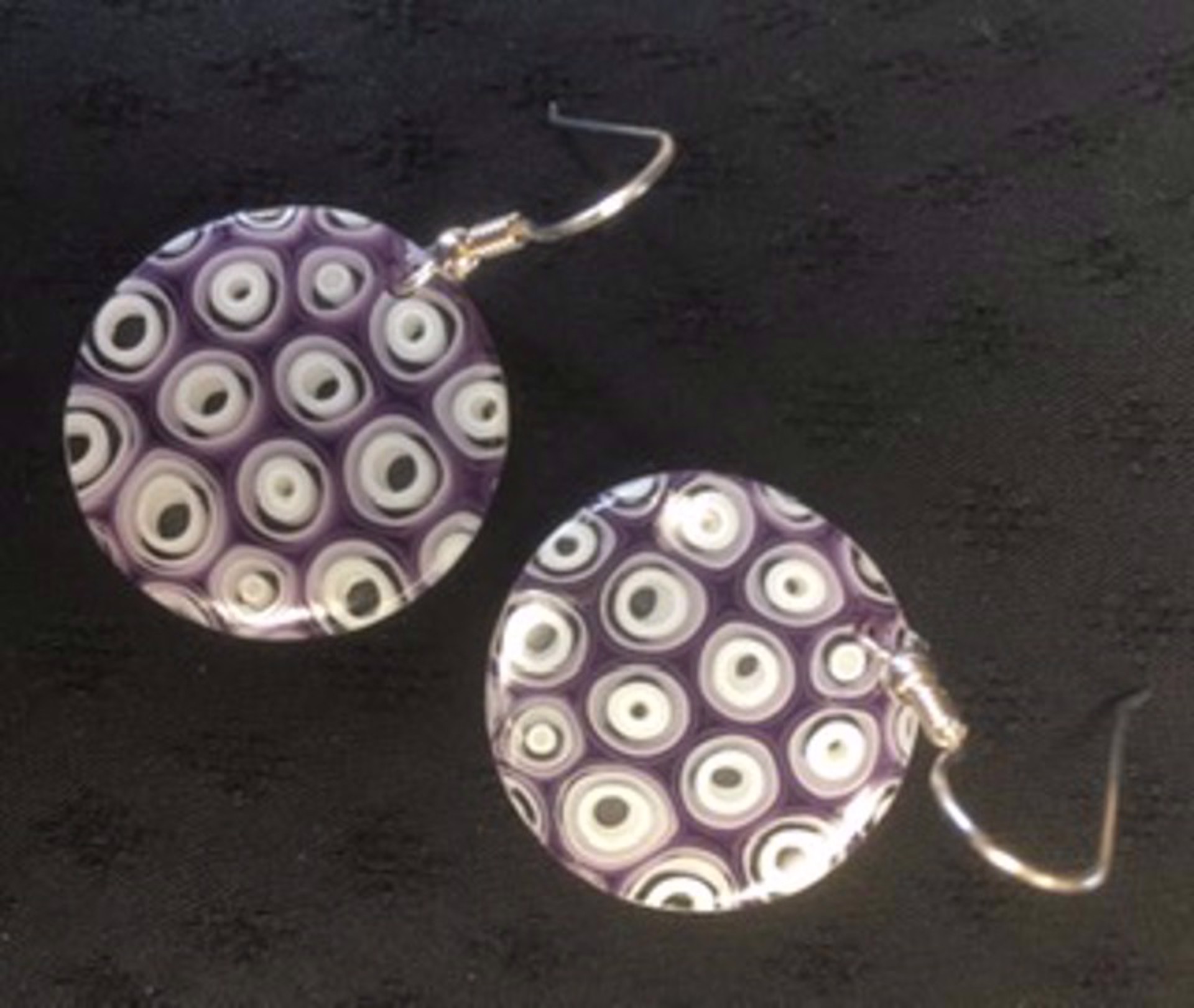 Murrini Round Earrings | Purple by Chris Cox