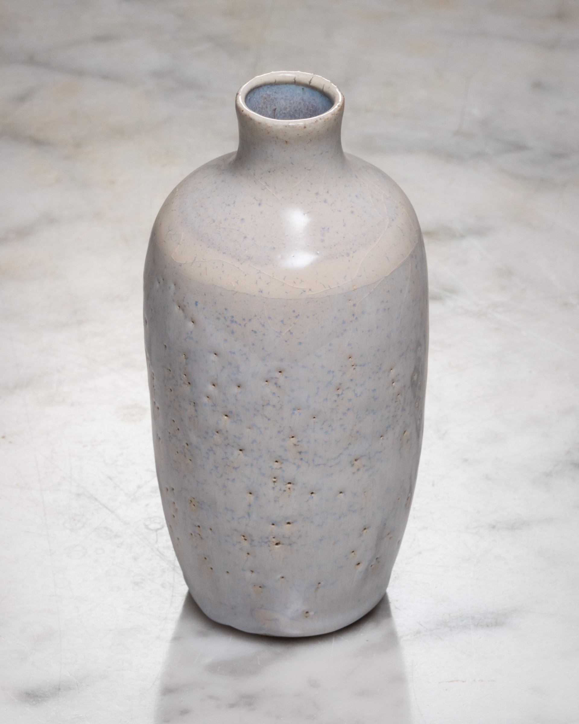 Grey Striped Vase by Franny Owen